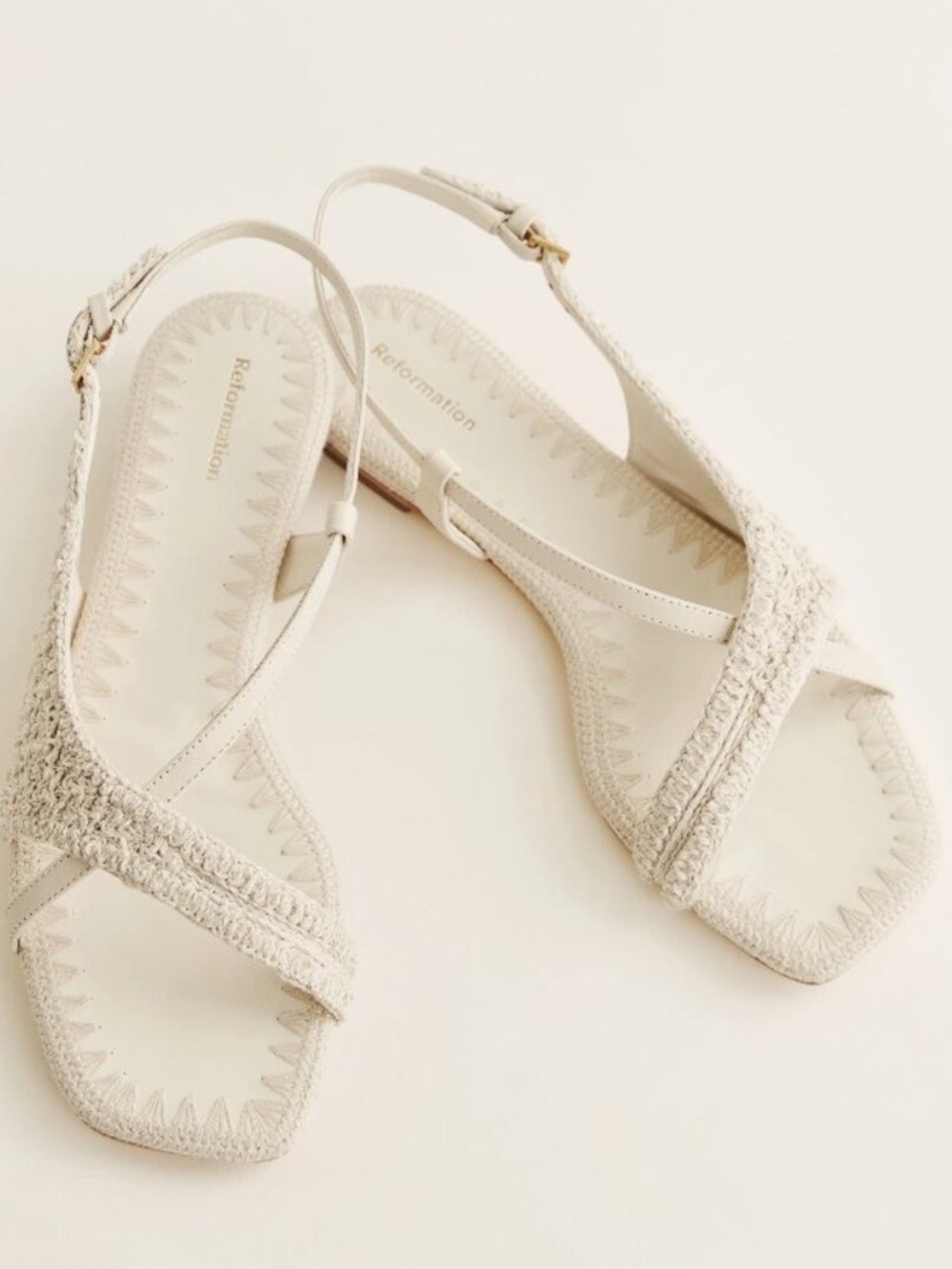 Reformation Marion Flat Sandal Knit Size 6
